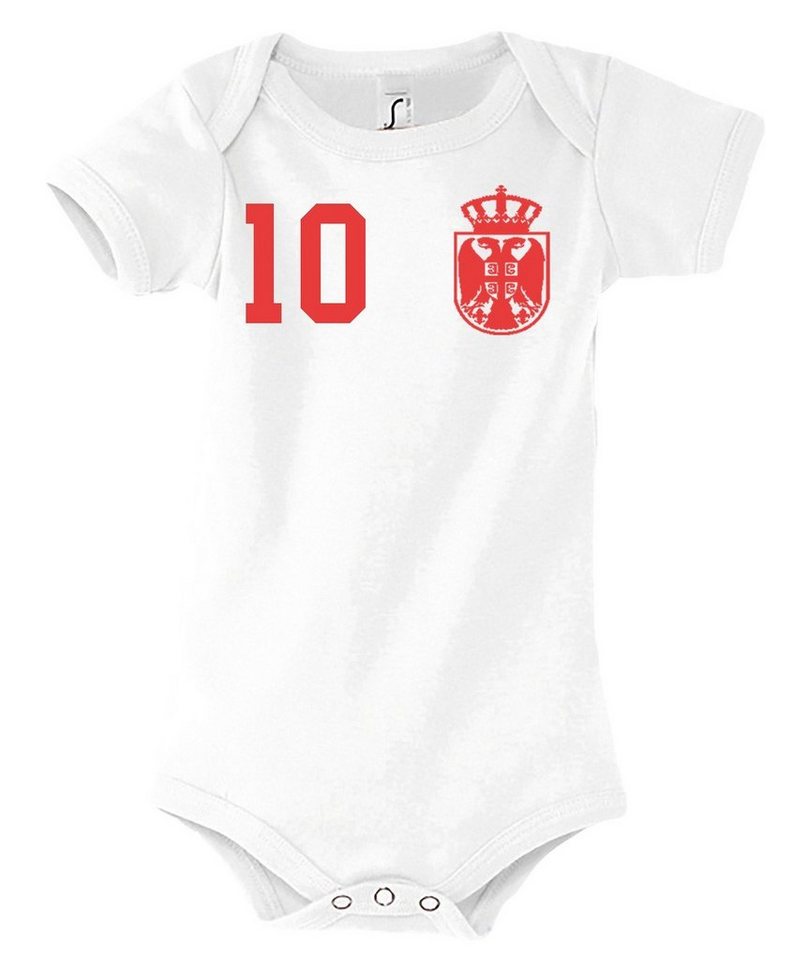 Youth Designz Kurzarmbody Serbien Kinder Baby Body Strampler mit trendigem Motiv von Youth Designz