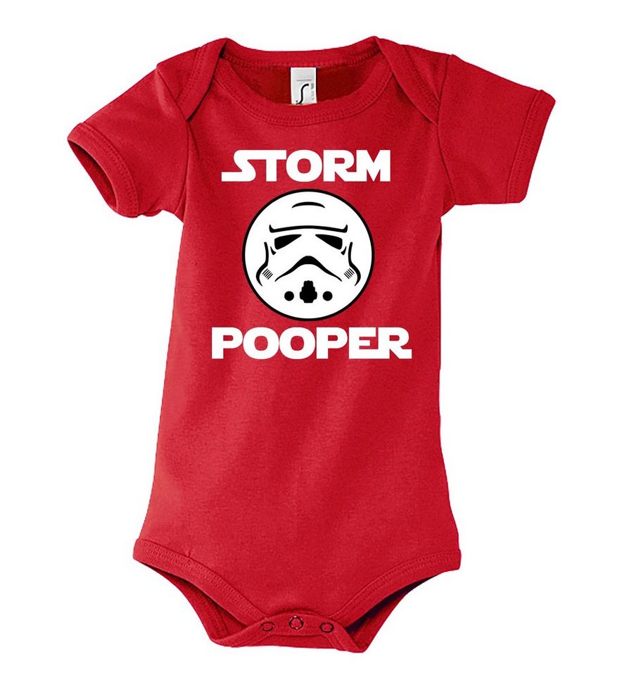 Youth Designz Kurzarmbody Storm Pooper Trooper Baby Body Kurzarm Strampler mit lustigem Spruch & Logo Print von Youth Designz