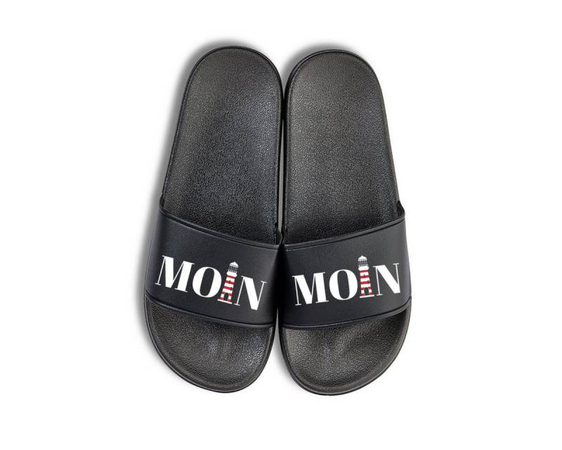 Youth Designz Moin Leuchtturm Unisex Badelatschen Flip Flops Badeschuh mit lustigen Logo für Damen und Herren von Youth Designz
