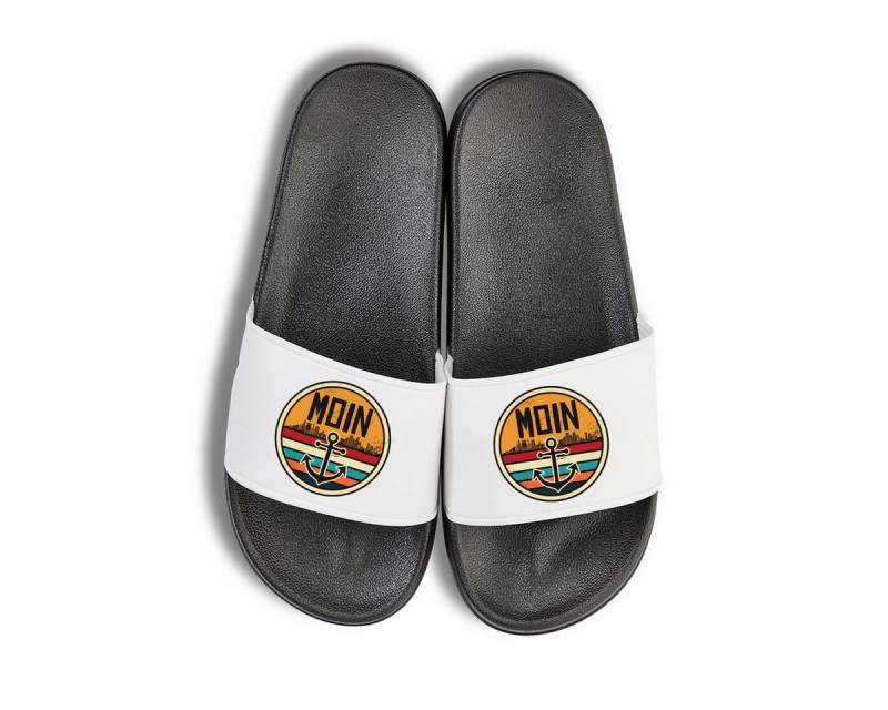 Youth Designz Moin Unisex Badelatschen Flip Flops Herren Damen Badeschuh mit lustigen Logo für Damen und Herren von Youth Designz