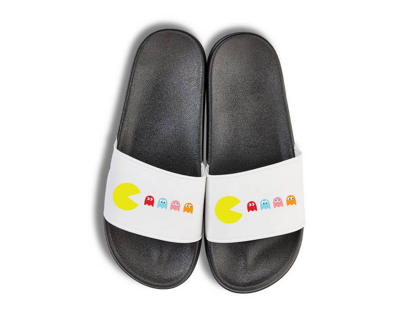 Youth Designz Pacman Unisex Badelatschen Flip Flops Badeschuh mit lustigen Logo für Damen und Herren von Youth Designz