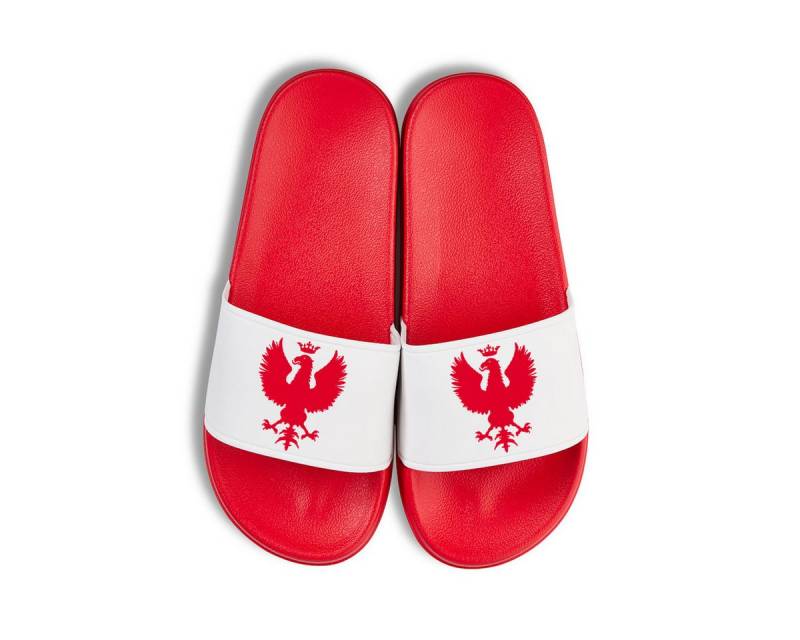 Youth Designz Polen Adler EM 2024 Unisex Badelatschen Flip Flops Badeschuh mit modischem Fußball Logo für Herren & Damen von Youth Designz