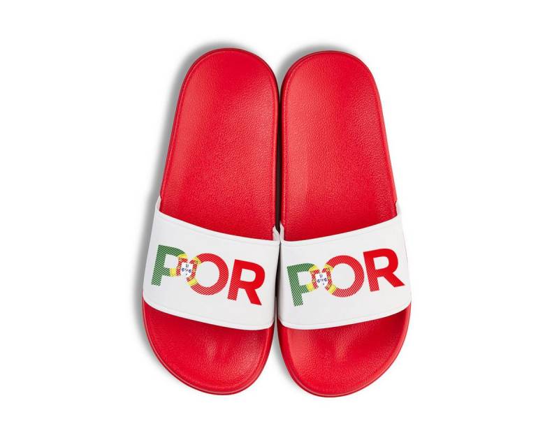Youth Designz Portugal EM 2024 Unisex Badelatschen Flip Flops Badeschuh mit modischem Fußball Logo für Herren & Damen von Youth Designz