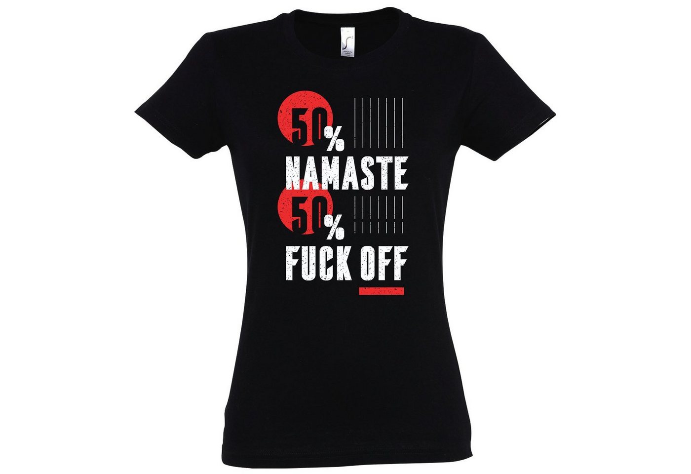 Youth Designz Print-Shirt 50% F*ck, 50%" Namaste Damen T-Shirt mit modischem print" von Youth Designz