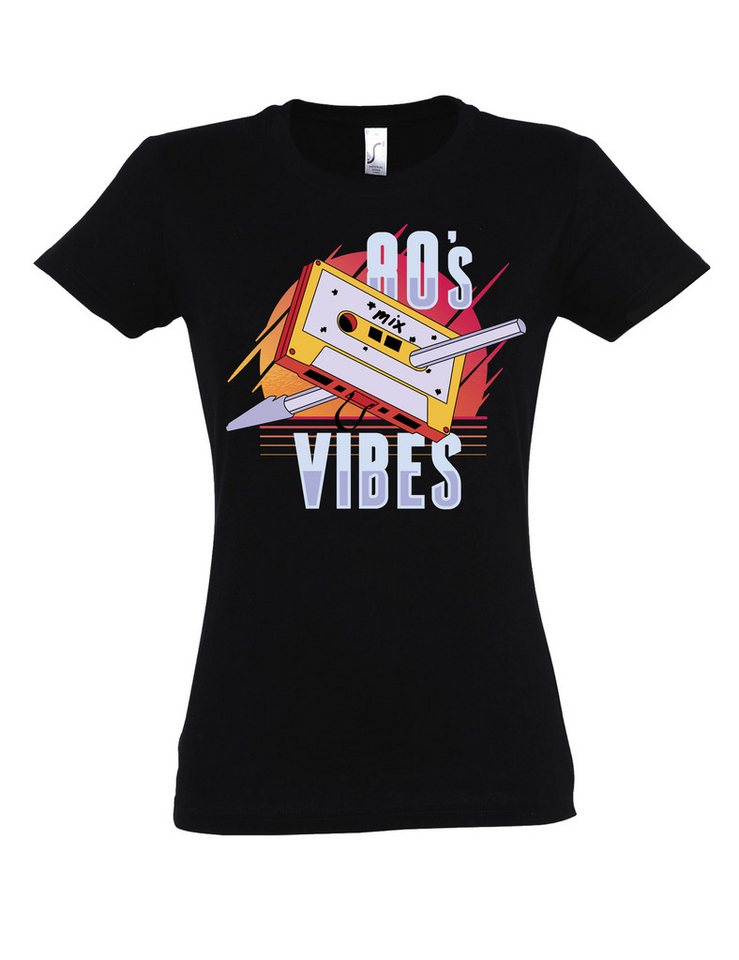 Youth Designz Print-Shirt "80s Kassette Vibes" Print Damen T-Shirt Statement Geschenk Frauen mit witzigen stylischen Aufdruck für Frauen von Youth Designz