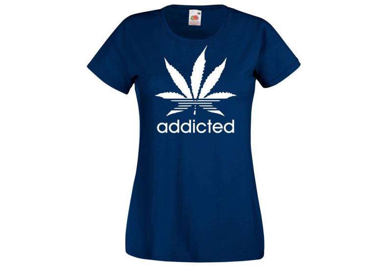 Youth Designz Print-Shirt Addicted Damen T-Shirt mit Trendigem Frontprint von Youth Designz