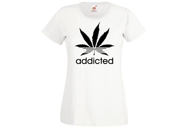 Youth Designz Print-Shirt Addicted Damen T-Shirt mit Trendigem Frontprint von Youth Designz