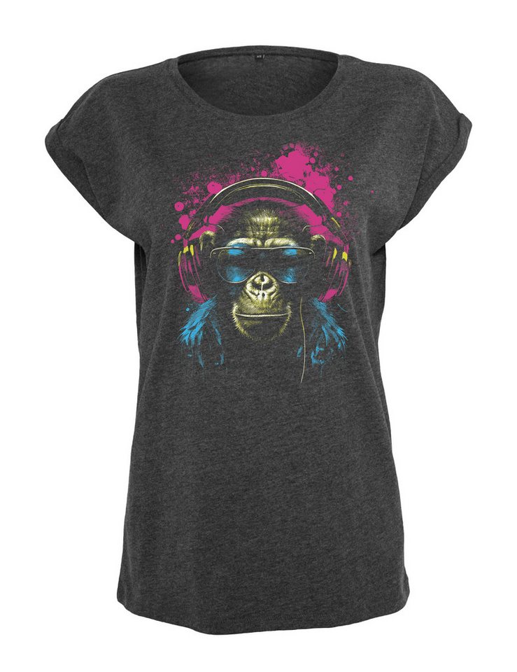 Youth Designz Print-Shirt "Affe Headset" Damen T-Shirt als Statement oder Geschenk Frauen Motiv mit stylischen Retro Aufdruck von Youth Designz