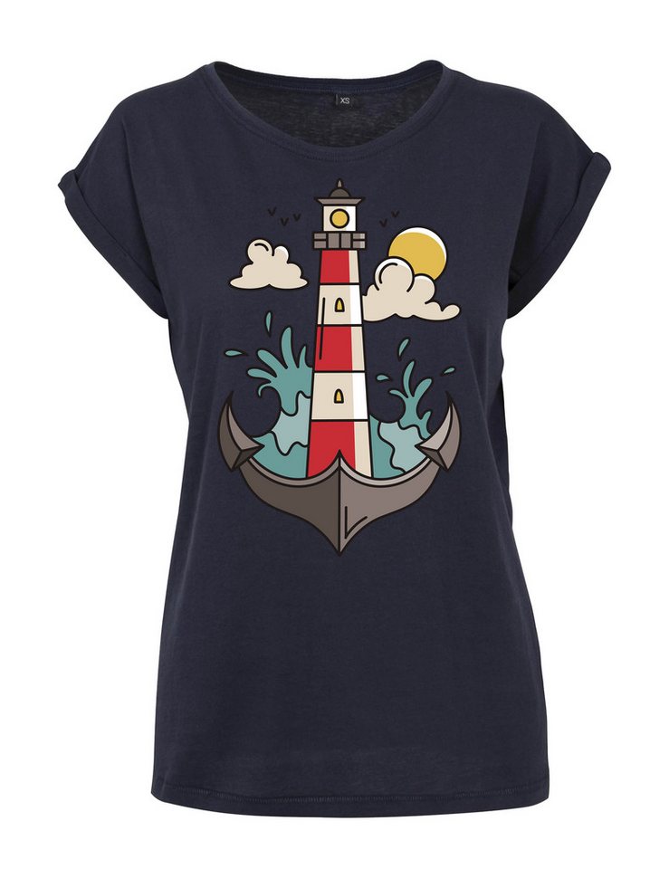 Youth Designz Print-Shirt "Anker Leuchtturm" Damen T-Shirt Statement oder Geschenk Frauen Motiv mit stylischen Retro Aufdruck Youth Designz Print-Shirt "Anker Leuchtturm" Damen T-Shirt Statement oder Geschenk Frauen Motiv mit stylischen Retro Aufdruck von Youth Designz