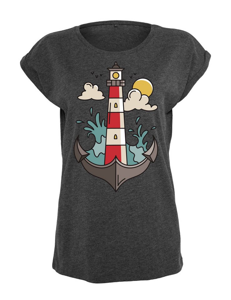 Youth Designz Print-Shirt "Anker Leuchtturm" Damen T-Shirt Statement oder Geschenk Frauen Motiv mit stylischen Retro Aufdruck Youth Designz Print-Shirt "Anker Leuchtturm" Damen T-Shirt Statement oder Geschenk Frauen Motiv mit stylischen Retro Aufdruck von Youth Designz