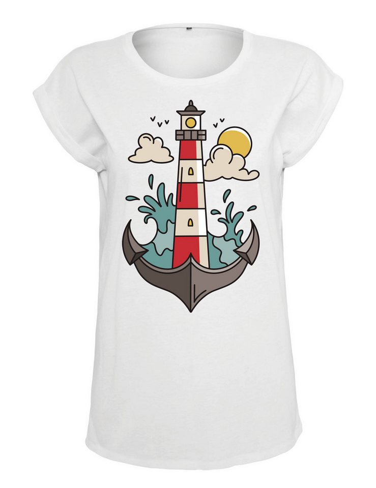 Youth Designz Print-Shirt "Anker Leuchtturm" Damen T-Shirt Statement oder Geschenk Frauen Motiv mit stylischen Retro Aufdruck von Youth Designz