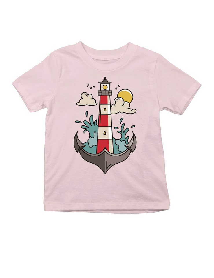 Youth Designz Print-Shirt "Anker Leuchtturm" Print Kinder Shirt für Jungen und Mädchen Statement mit lustigen und stylischen Aufdruck von Youth Designz