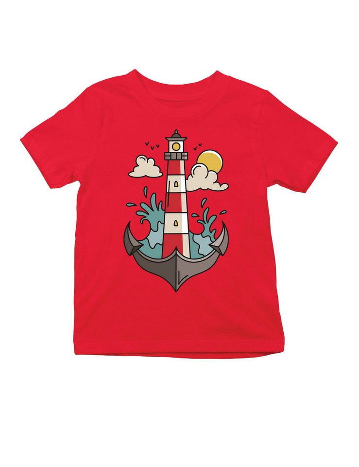 Youth Designz Print-Shirt "Anker Leuchtturm" Print Kinder Shirt für Jungen und Mädchen Statement mit lustigen und stylischen Aufdruck von Youth Designz