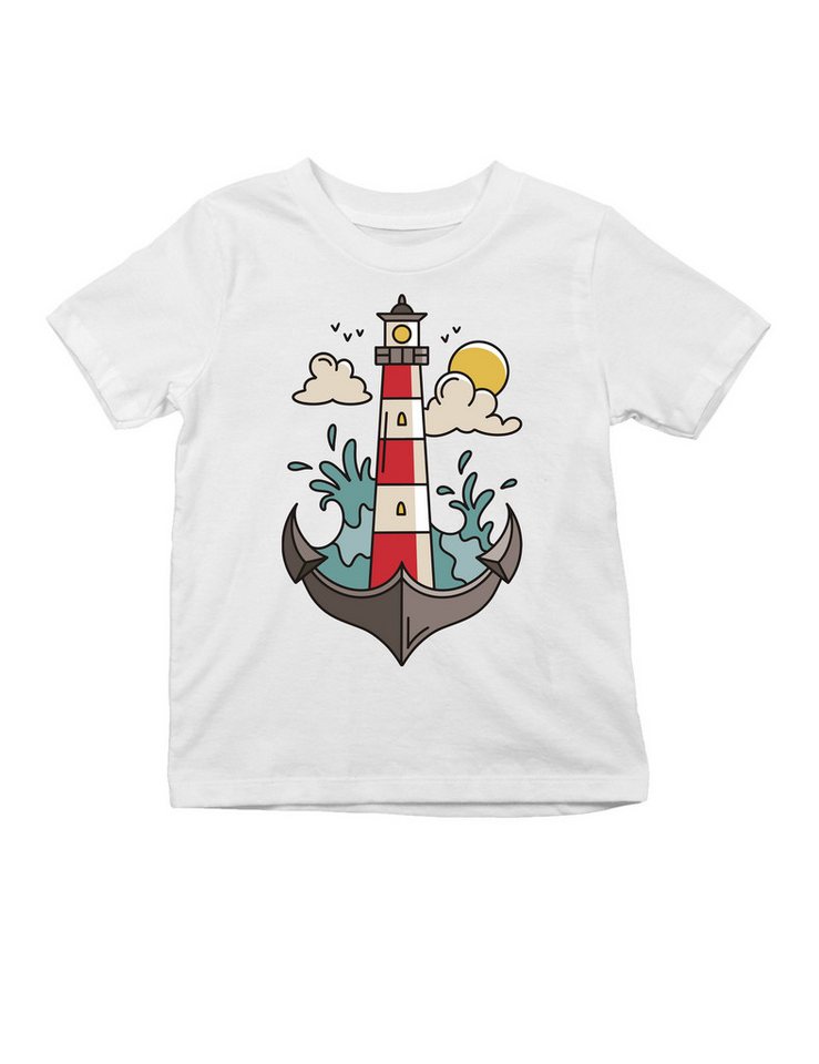 Youth Designz Print-Shirt "Anker Leuchtturm" Print Kinder Shirt für Jungen und Mädchen Statement mit lustigen und stylischen Aufdruck von Youth Designz