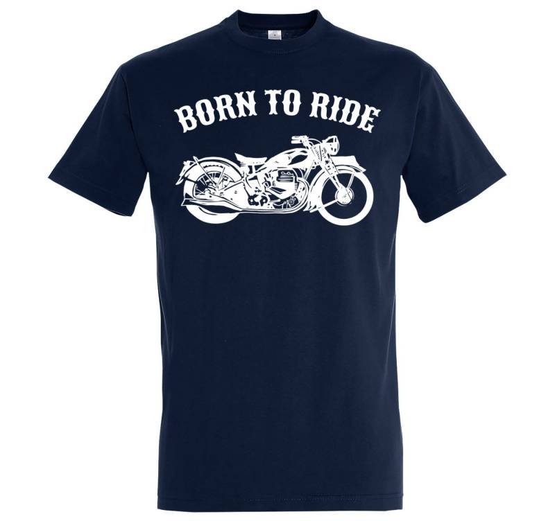 Youth Designz Print-Shirt Born To Ride Herren T-Shirt Biker Motorrad mit modischem Spruch Print von Youth Designz