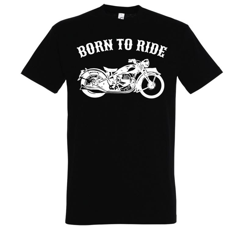 Youth Designz Print-Shirt Born To Ride Herren T-Shirt Biker Motorrad mit modischem Spruch Print von Youth Designz