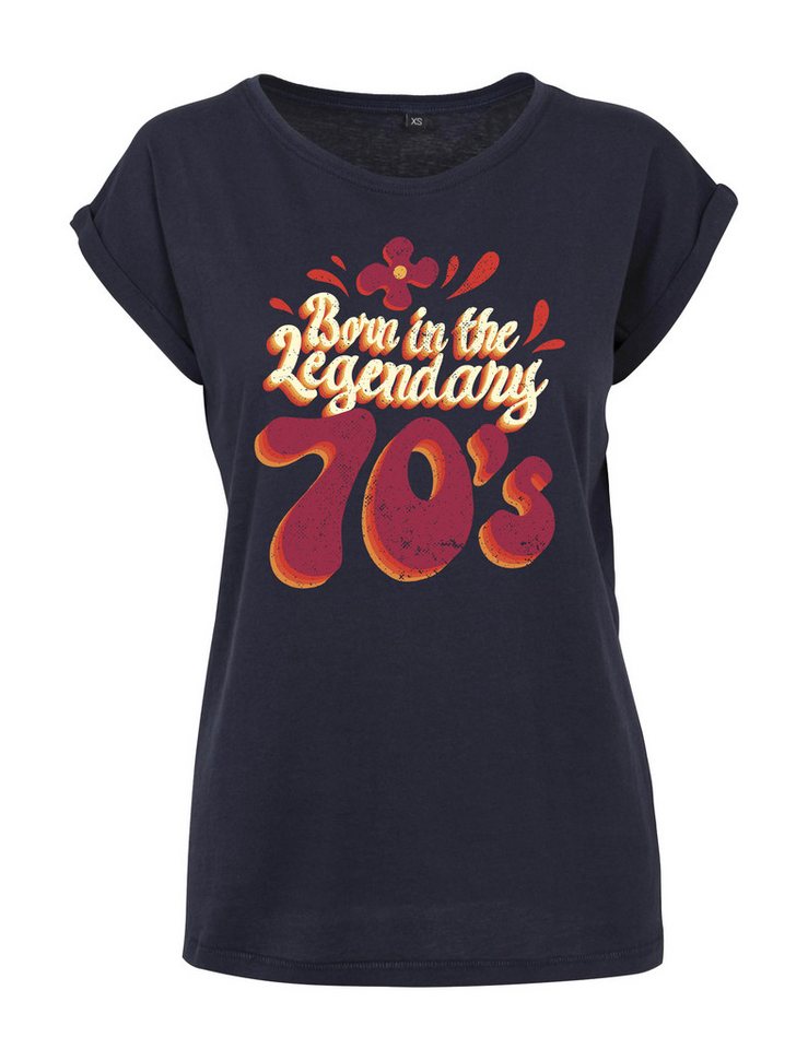 Youth Designz Print-Shirt "Born in the Legendary 70s" Damen T-Shirt Statement Geschenk Motiv mit stylischen retro Print für Frauen Youth Designz Print-Shirt "Born in the Legendary 70s" Damen T-Shirt Statement Geschenk Motiv mit stylischen retro Print für Frauen von Youth Designz