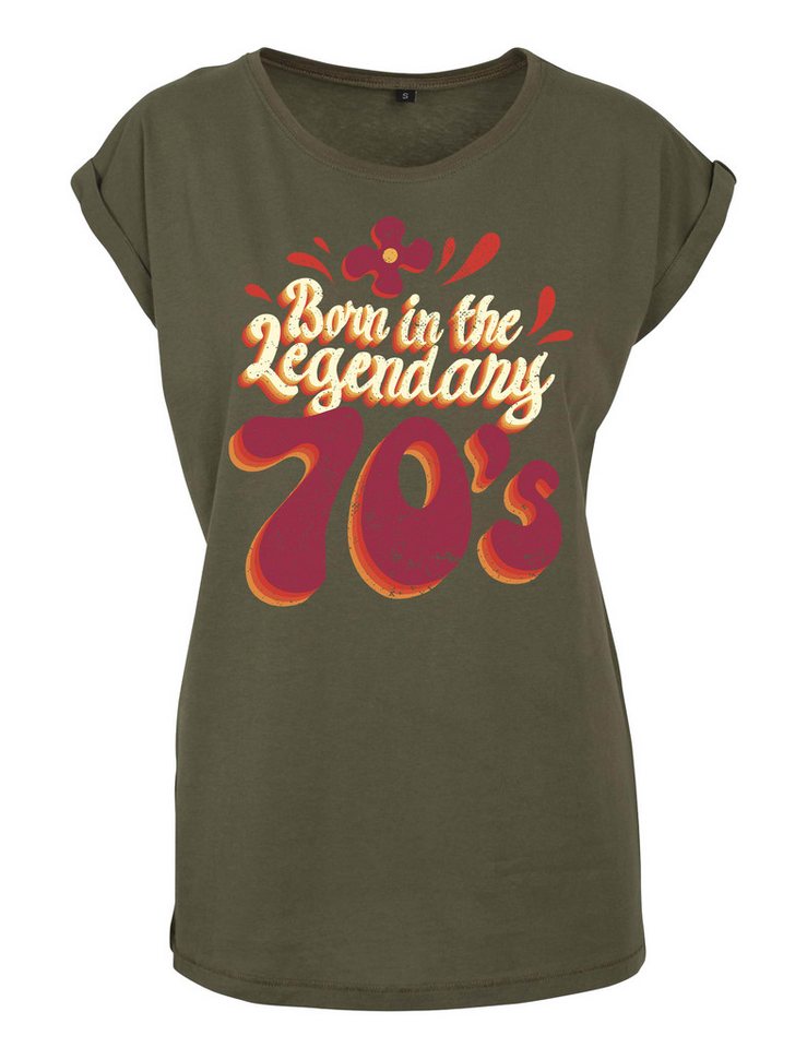 Youth Designz Print-Shirt "Born in the Legendary 70s" Damen T-Shirt Statement Geschenk Motiv mit stylischen retro Print für Frauen Youth Designz Print-Shirt "Born in the Legendary 70s" Damen T-Shirt Statement Geschenk Motiv mit stylischen retro Print für Frauen von Youth Designz