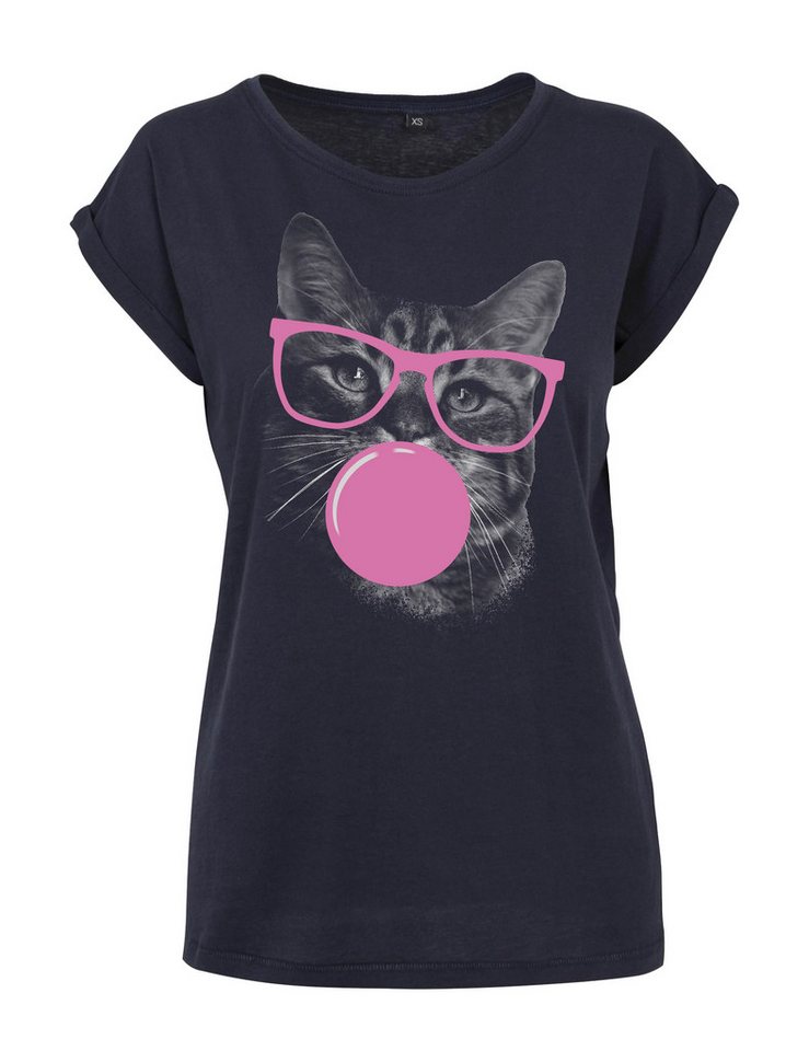 Youth Designz Print-Shirt "Cat Gum" Damen T-Shirt als Statement oder Geschenk Frauen Motiv mit stylischen Retro Aufdruck von Youth Designz