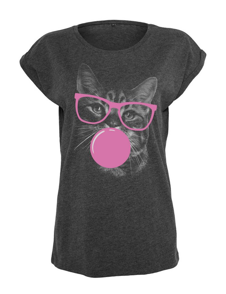 Youth Designz Print-Shirt "Cat Gum" Damen T-Shirt als Statement oder Geschenk Frauen Motiv mit stylischen Retro Aufdruck von Youth Designz