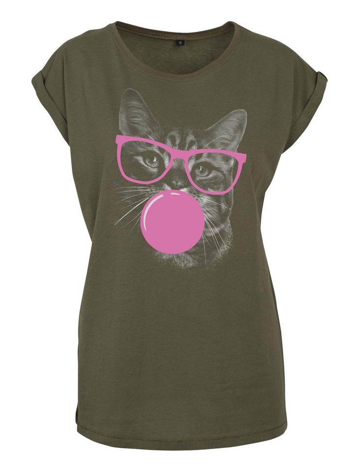 Youth Designz Print-Shirt "Cat Gum" Damen T-Shirt als Statement oder Geschenk Frauen Motiv mit stylischen Retro Aufdruck von Youth Designz