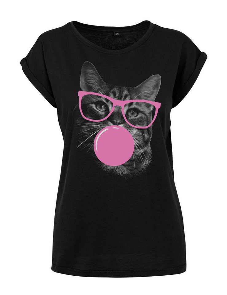Youth Designz Print-Shirt "Cat Gum" Damen T-Shirt als Statement oder Geschenk Frauen Motiv mit stylischen Retro Aufdruck von Youth Designz