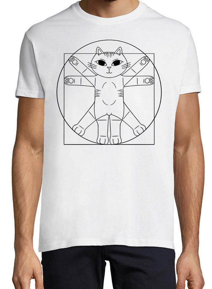 Youth Designz Print-Shirt Da Vinci Katze Herren T-Shirt mit lustigen Logo für Herren von Youth Designz