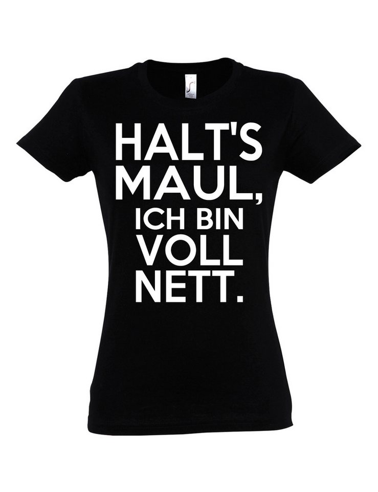 Youth Designz Print-Shirt Damen T-Shirt "Halts Maul ich bin voll nett" Print lustig Statement mit witzigen Aufdruck für Frauen als Geschenk von Youth Designz