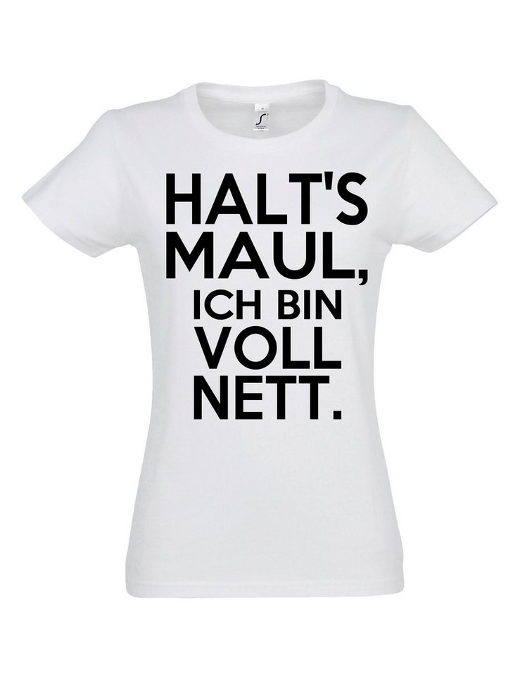 Youth Designz Print-Shirt Damen T-Shirt "Halts Maul ich bin voll nett" Print lustig Statement mit witzigen Aufdruck für Frauen als Geschenk von Youth Designz