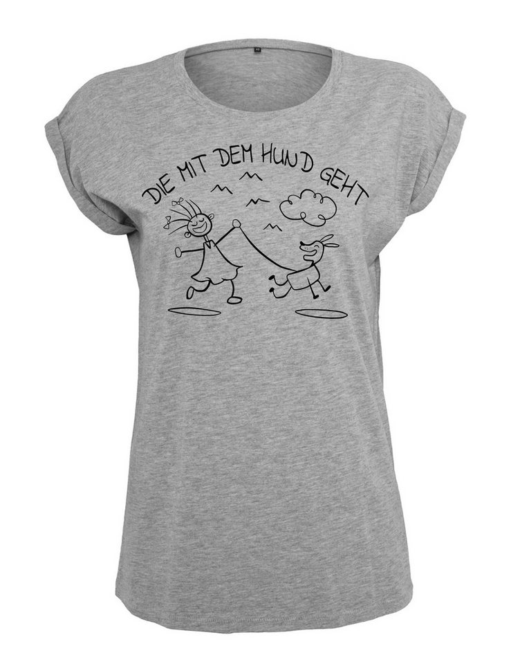 Youth Designz Print-Shirt Die Mit Hund Geht" Damen T-Shirt Statement Geschenk Frauen Motiv mit stylischen Frontprint für Frauen Youth Designz Print-Shirt Die Mit Hund Geht" Damen T-Shirt Statement Geschenk Frauen Motiv mit stylischen Frontprint für Frauen von Youth Designz