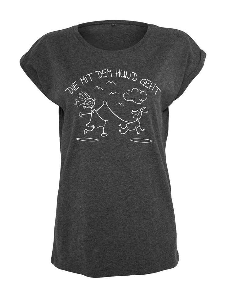 Youth Designz Print-Shirt Die Mit Hund Geht" Damen T-Shirt Statement Geschenk Frauen Motiv mit stylischen Frontprint für Frauen Youth Designz Print-Shirt Die Mit Hund Geht" Damen T-Shirt Statement Geschenk Frauen Motiv mit stylischen Frontprint für Frauen von Youth Designz
