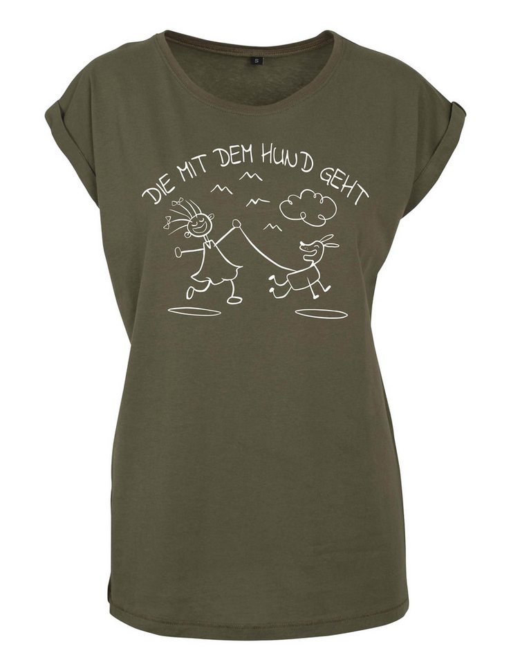 Youth Designz Print-Shirt Die Mit Hund Geht" Damen T-Shirt Statement Geschenk Frauen Motiv mit stylischen Frontprint für Frauen Youth Designz Print-Shirt Die Mit Hund Geht" Damen T-Shirt Statement Geschenk Frauen Motiv mit stylischen Frontprint für Frauen von Youth Designz
