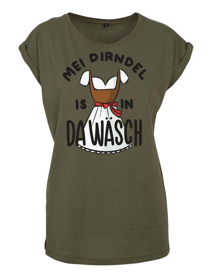 Youth Designz Print-Shirt "Dirndl in da Wäsch" Damen T-Shirt Statement Geschenk Frauen Motiv mit lustigem Spruch Aufdruck für Frauen von Youth Designz