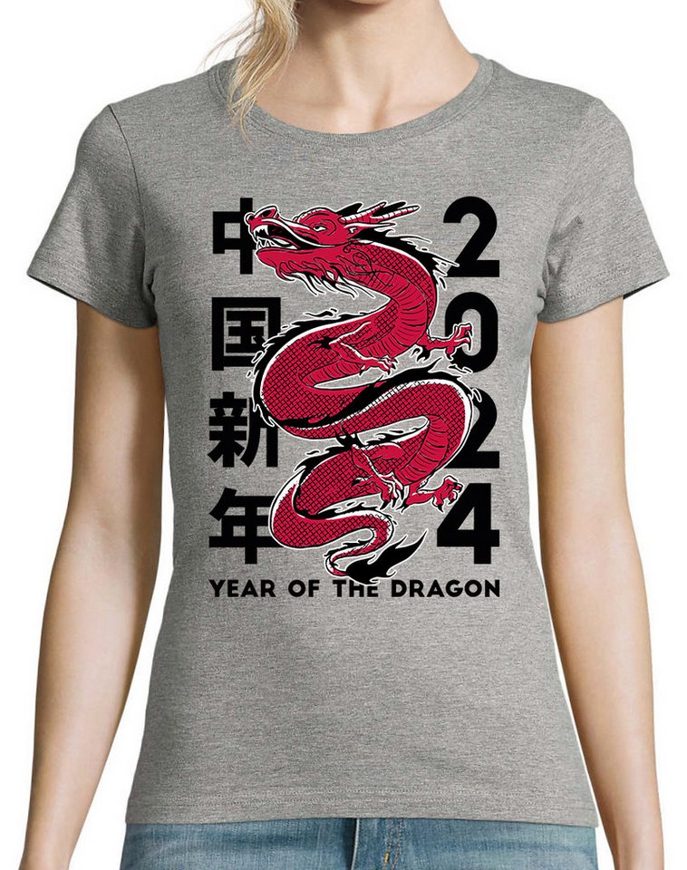Youth Designz Print-Shirt Dragon 2024 Damen T-Shirt mit lustigen Logo für Damen Youth Designz Print-Shirt Dragon 2024 Damen T-Shirt mit lustigen Logo für Damen von Youth Designz