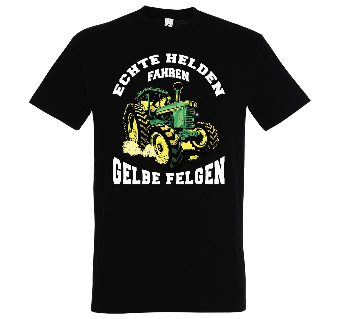 Youth Designz Print-Shirt Echte Helden fahren gelbe Felgen" Herren T-Shirt mit lustigem Spruch" von Youth Designz