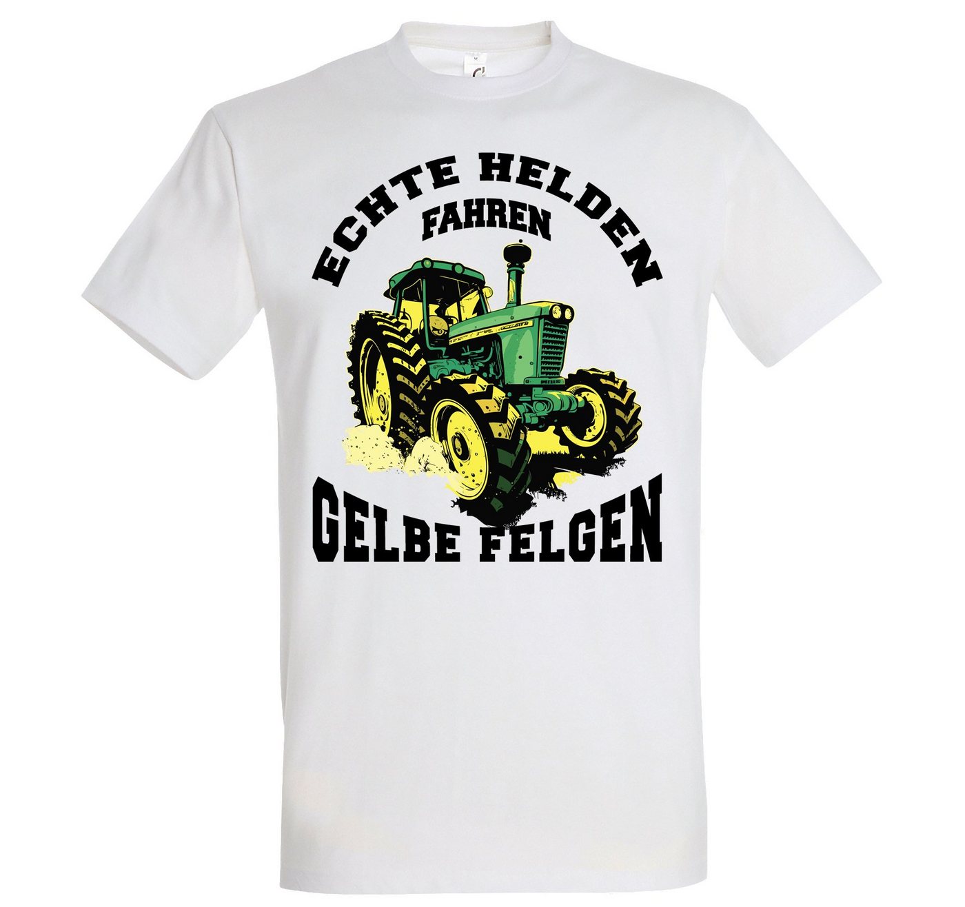 Youth Designz Print-Shirt Echte Helden fahren gelbe Felgen" Herren T-Shirt mit lustigem Spruch" von Youth Designz