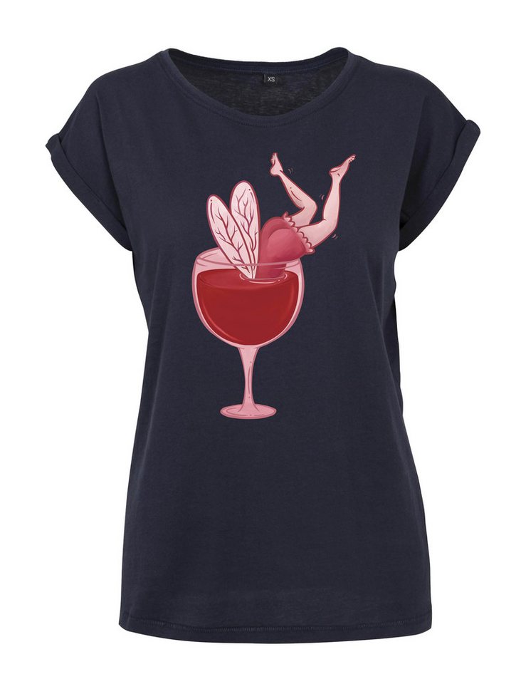 Youth Designz Print-Shirt "Fee Weinglas" Damen T-Shirt Statement oder Geschenk Frauen Aufdruck mit lustigem Aufdruck für Frauen von Youth Designz