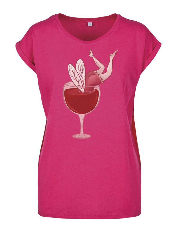 Youth Designz Print-Shirt "Fee Weinglas" Damen T-Shirt Statement oder Geschenk Frauen Aufdruck mit lustigem Aufdruck für Frauen von Youth Designz