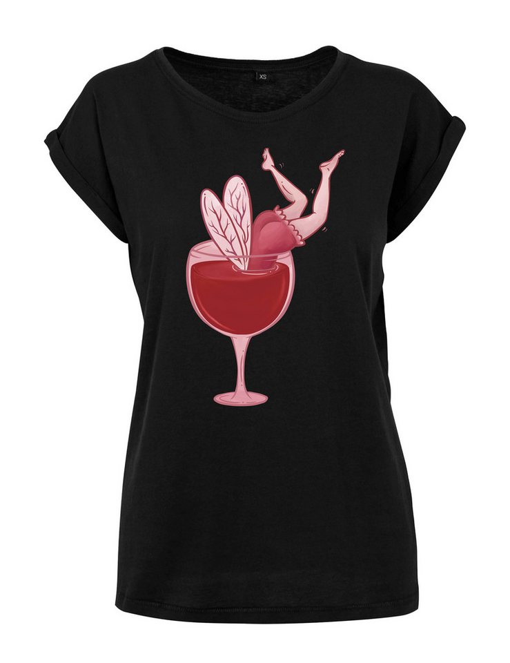 Youth Designz Print-Shirt "Fee Weinglas" Damen T-Shirt Statement oder Geschenk Frauen Aufdruck mit lustigem Aufdruck für Frauen von Youth Designz