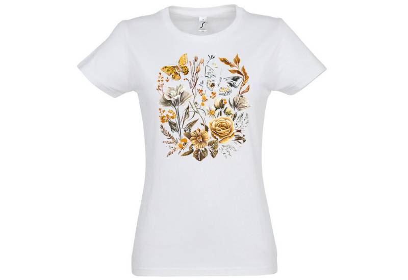 Youth Designz Print-Shirt Flowers Botanic Damen T-Shirt mit modischem Frontprint von Youth Designz