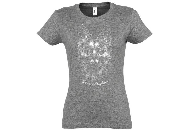 Youth Designz Print-Shirt German Shepherd Damen T-Shirt mit modischem Frontprint von Youth Designz