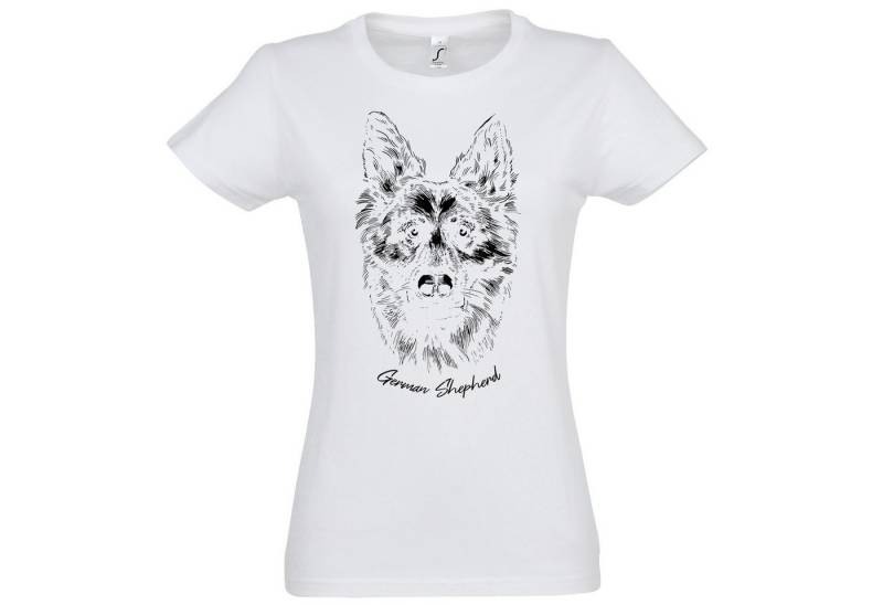 Youth Designz Print-Shirt German Shepherd Damen T-Shirt mit modischem Frontprint von Youth Designz
