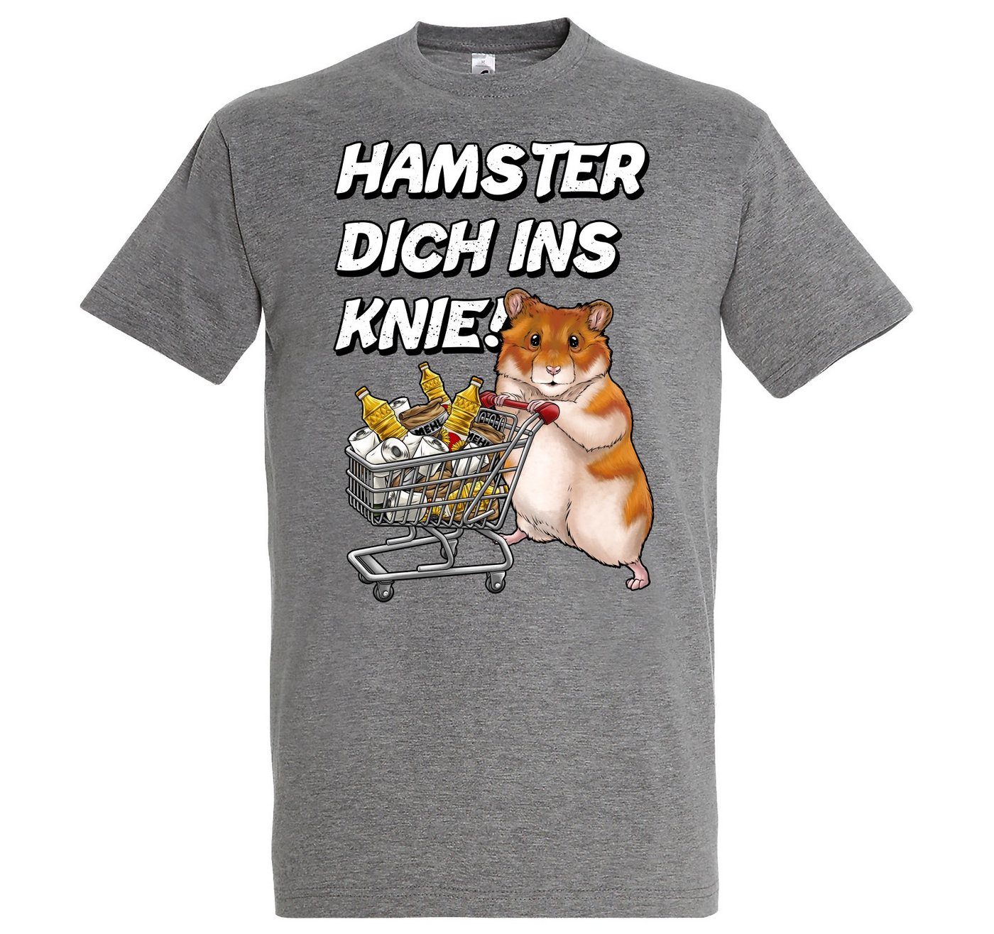 Youth Designz Print-Shirt HAMSTER DICH INS KNIE Herren T-Shirt mit lustigem Spruch Aufdruck von Youth Designz