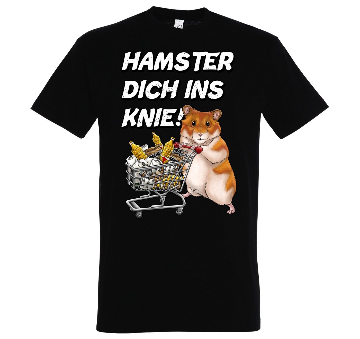 Youth Designz Print-Shirt HAMSTER DICH INS KNIE Herren T-Shirt mit lustigem Spruch Aufdruck von Youth Designz