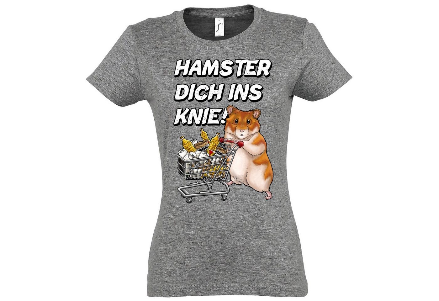 Youth Designz Print-Shirt HAMSTER DICH INS KNIE Logo Damen T-Shirt mit lustigem Spruch Aufdruck Youth Designz Print-Shirt HAMSTER DICH INS KNIE Logo Damen T-Shirt mit lustigem Spruch Aufdruck von Youth Designz