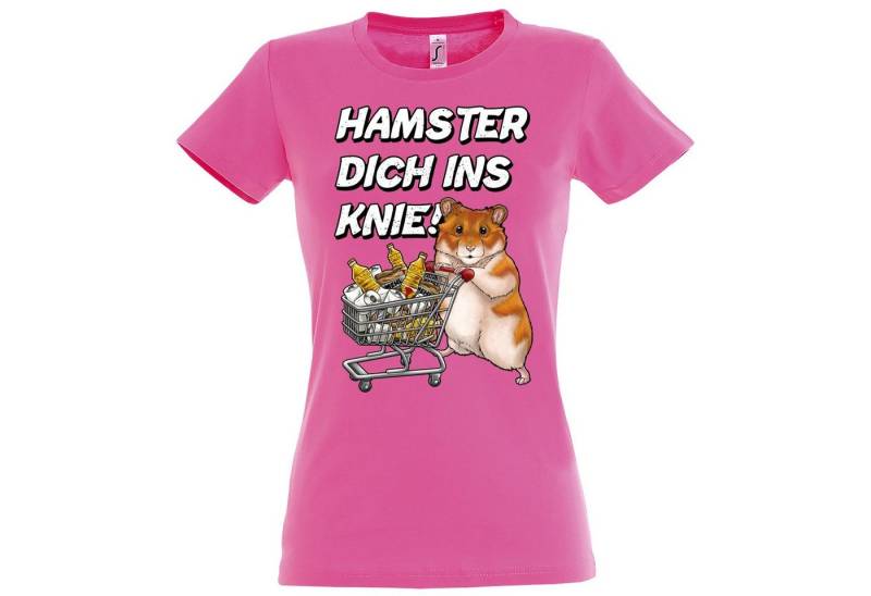 Youth Designz Print-Shirt HAMSTER DICH INS KNIE Logo Damen T-Shirt mit lustigem Spruch Aufdruck Youth Designz Print-Shirt HAMSTER DICH INS KNIE Logo Damen T-Shirt mit lustigem Spruch Aufdruck von Youth Designz