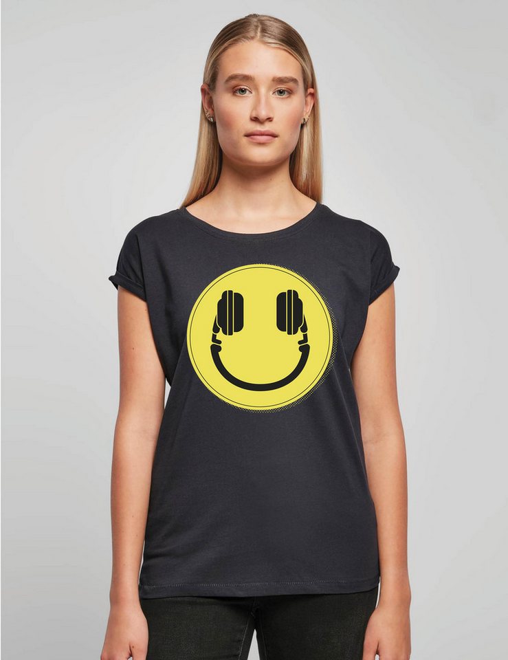 Youth Designz Print-Shirt "Headset Smiley" Damen T-Shirt Statement oder Geschenk Frauen Motiv mit lustigen Aufdruck für Frauen von Youth Designz