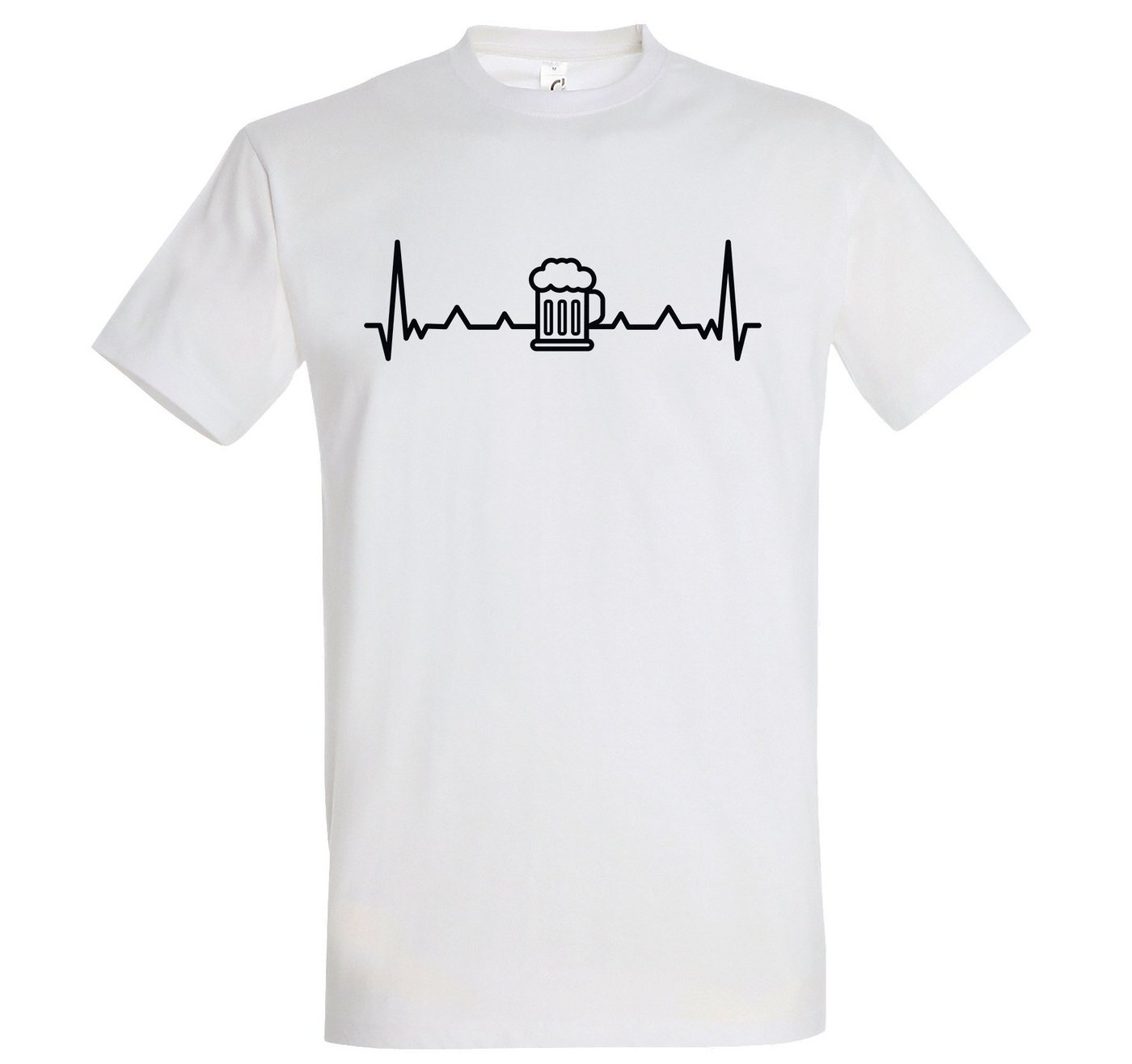 Youth Designz Print-Shirt Heartbeat Bier Herren T-Shirt mit lustigem Logo Aufdruck von Youth Designz