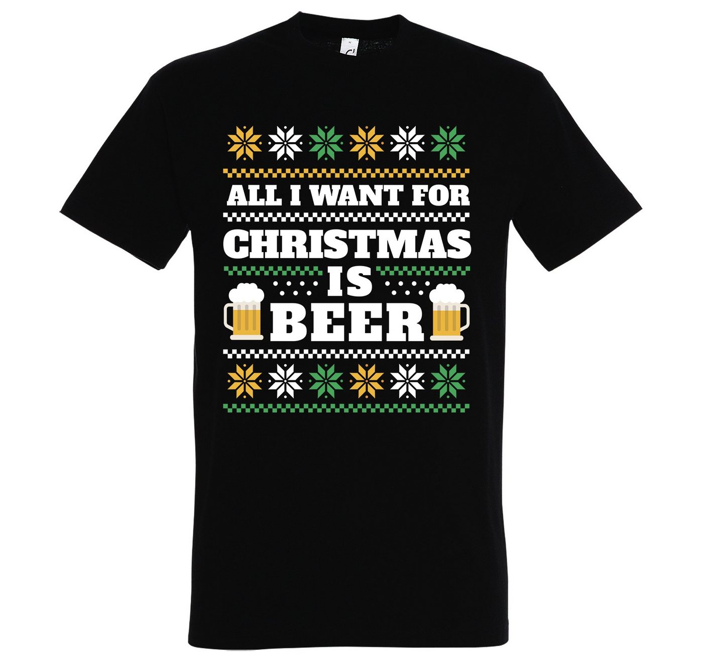 Youth Designz Print-Shirt Herren T-Shirt ALL I WANT FOR CHRISTMAS IS BEER mit lustigem Weihnachten & Bier Spruch von Youth Designz