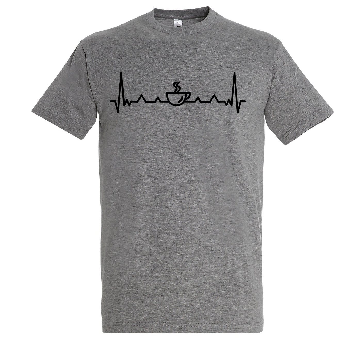 Youth Designz Print-Shirt Herren T-Shirt Heartbeat Kaffee mit lustigem Logo Aufdruck von Youth Designz